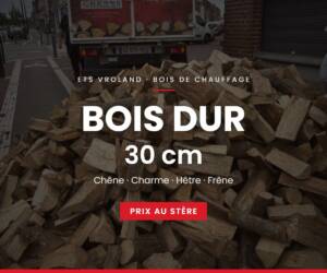 Bois dur 30 cm – bois de chauffage ETS Vroland, Cambrai
