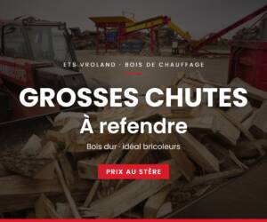 Grosses chutes À refendre – bois de chauffage ETS Vroland, Cambrai